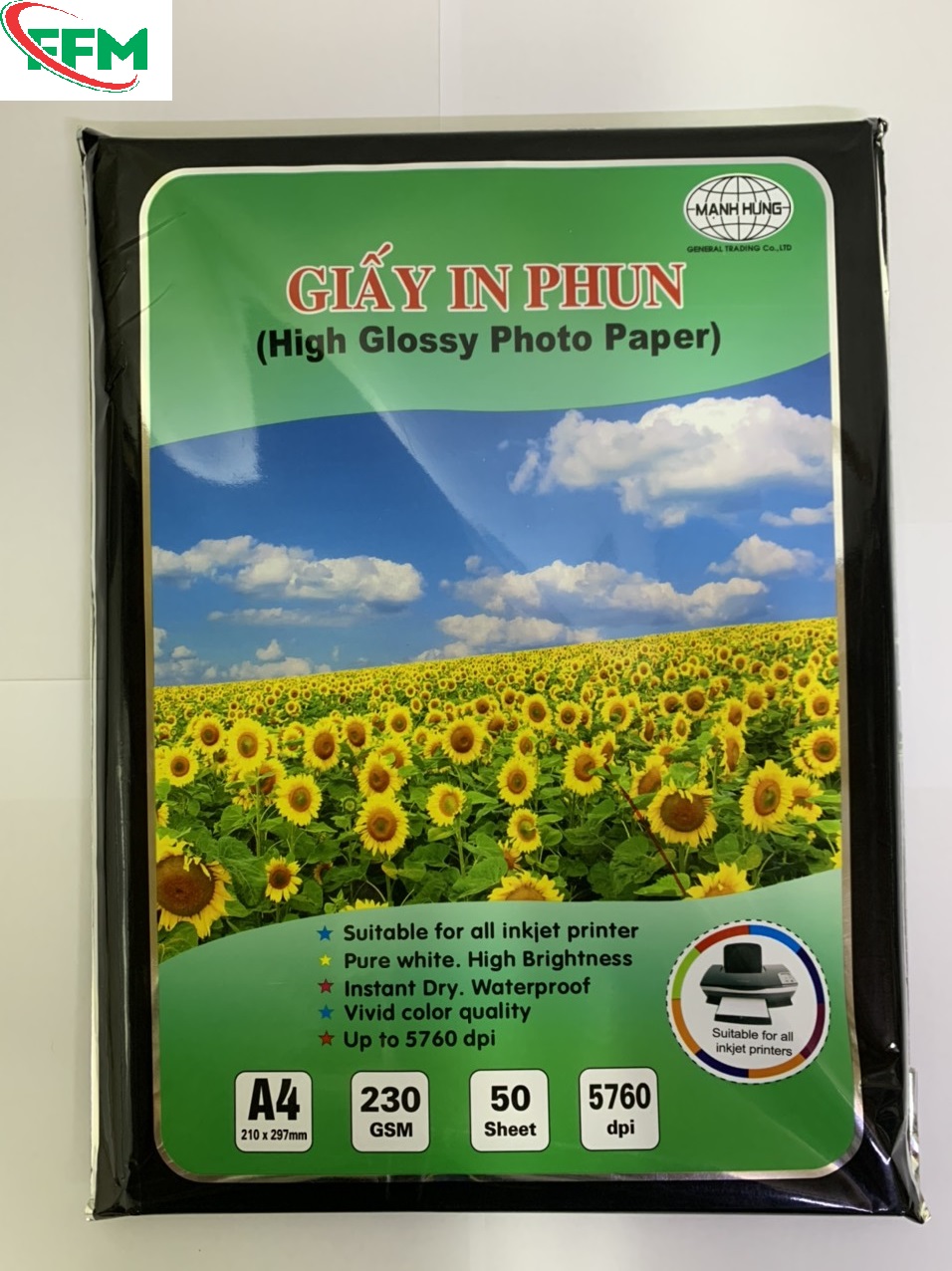 Giấy in ảnh A4 230 Mạnh Hưng